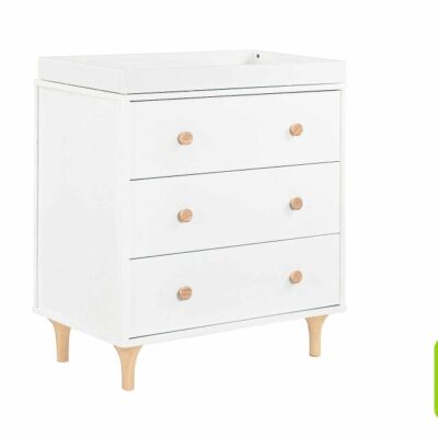 Nursery Babyletto Dressers & Changers | Babyletto Lolly 3-Drawer Dresser With Removable Changing Tray White And Natural