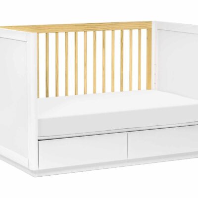 Nursery Babyletto Cribs & Cot Beds | Babyletto Bento 3-In-1 Convertible Storage Crib With Toddler Bed Conversion Kit White And Natural